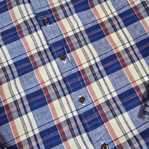 J. Crew | 100% Hand Spun Cotton Slim Fit Plaid Flannel Button Down Mens Shirt - Picture 9 of 15